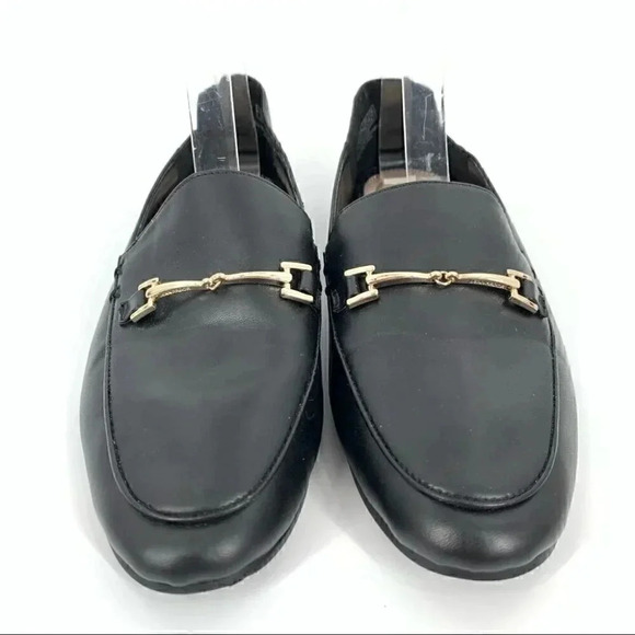 Jenn Ardor flats size 8 38.5 black faux leather horse bit convertible loafers - Picture 3 of 15